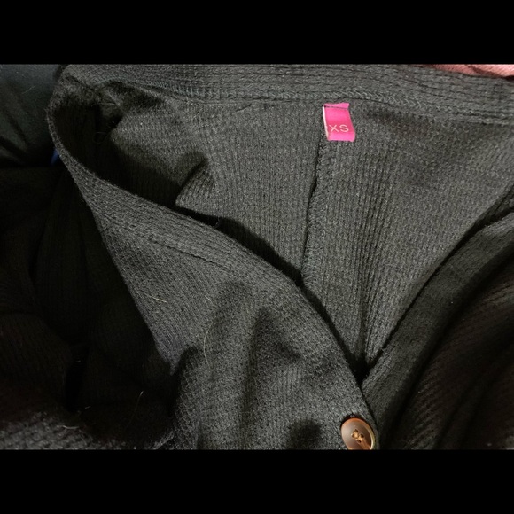 Black Button Down High Low Top - Picture 7 of 7